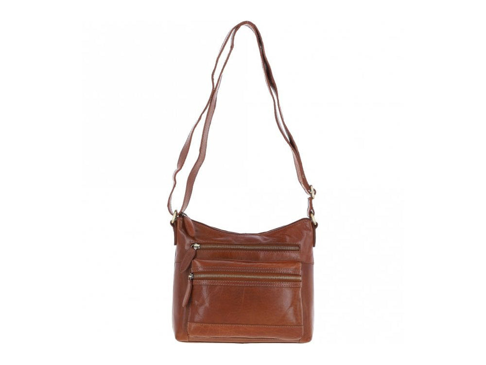 Medium Leather Shoulder Bag Honey: T-83