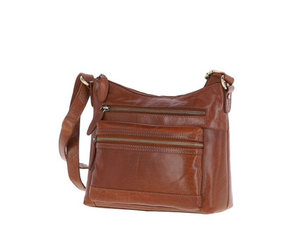 Medium Leather Shoulder Bag Honey: T-83