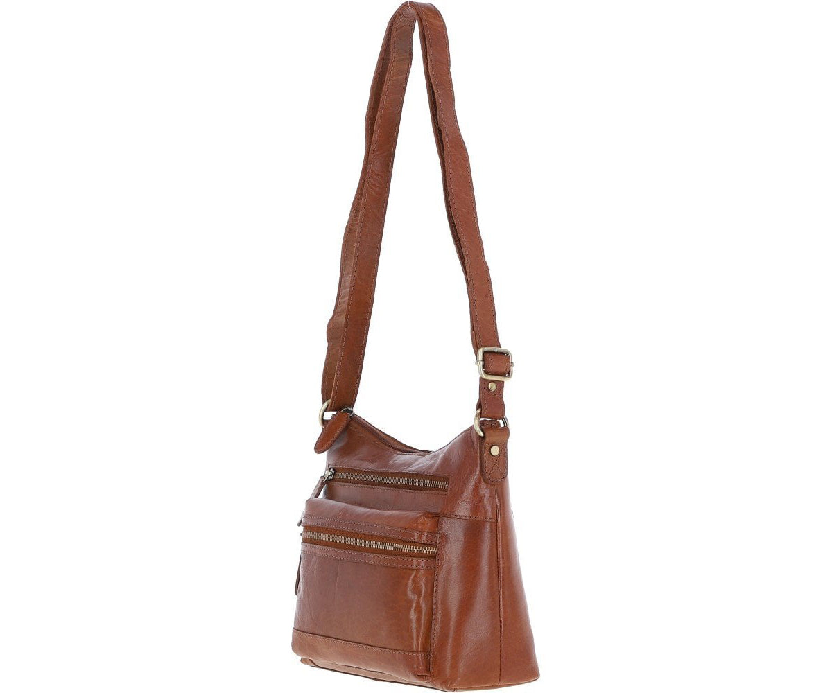 Medium Leather Shoulder Bag Honey: T-83