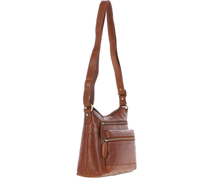 Medium Leather Shoulder Bag Honey: T-83