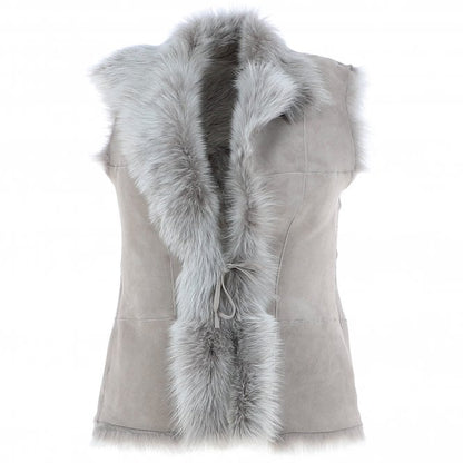 Reversible Toscana Suede Leather Gilet - Topo