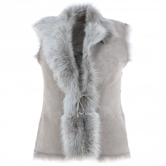 Reversible Toscana Suede Leather Gilet - Topo