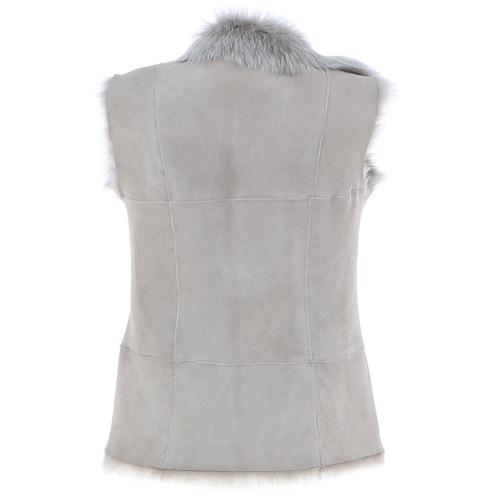 Reversible Toscana Suede Leather Gilet - Topo