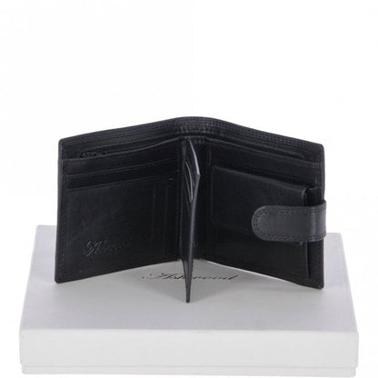 Leather Wallet Zip Billfold Tab - Black