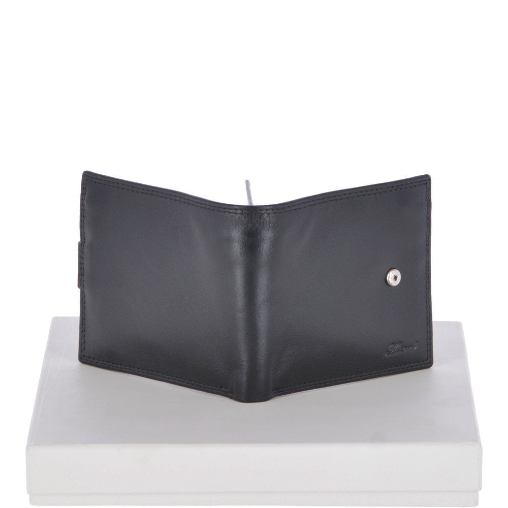 Leather Wallet Zip Billfold Tab - Black