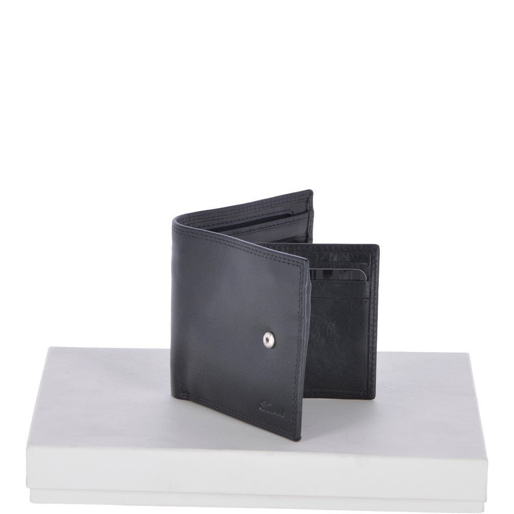 Leather Wallet Zip Billfold Tab - Black