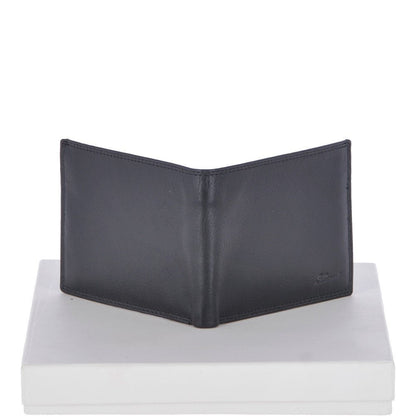 Leather Classic 8 Card Bill Fold Wallet - Black