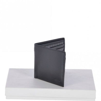 Leather Classic 8 Card Bill Fold Wallet - Black