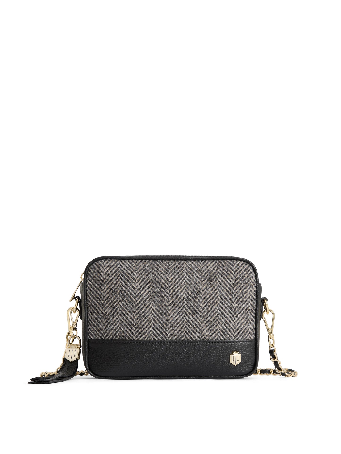 Finsbury Black Herringbone Crossbody Bag