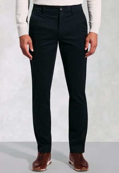 Regular Fit Bolt Navy Italian Fine Twill Stretch Cotton Chinos