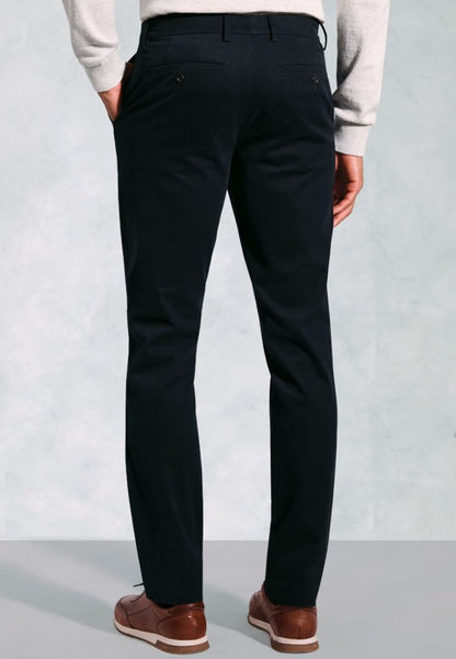 Regular Fit Bolt Navy Italian Fine Twill Stretch Cotton Chinos
