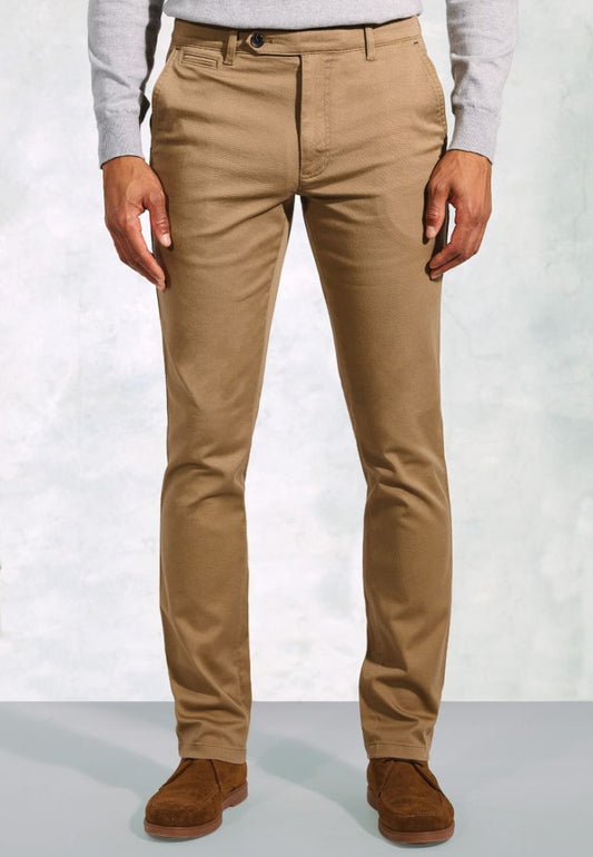 Regular Fit Christie Sand Cavalry Twill Stretch Cotton Trousers