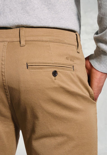 Regular Fit Christie Sand Cavalry Twill Stretch Cotton Trousers