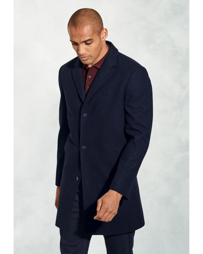 Hutchinson Navy Wool Blend Shortie Overcoat