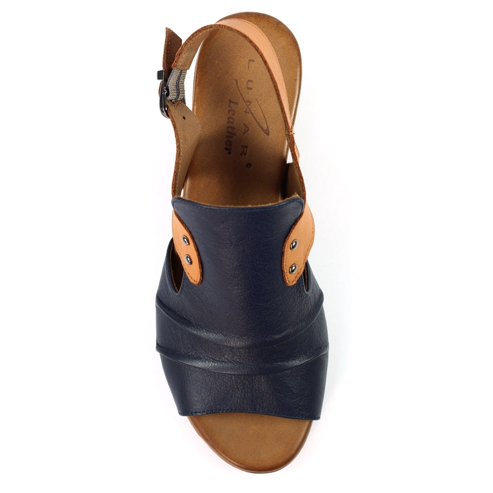 Lunar Jaden Navy Leather Sandal