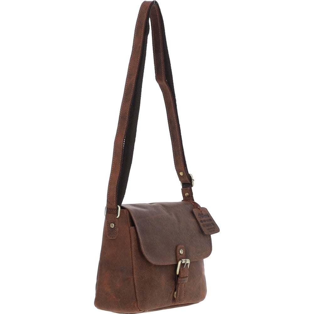 Vintage Satchel Leather Handbag Mud/brown: Kidderminster