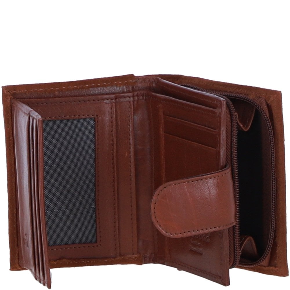 Suede & Leather RFID Protected Purse in Tan: S-50