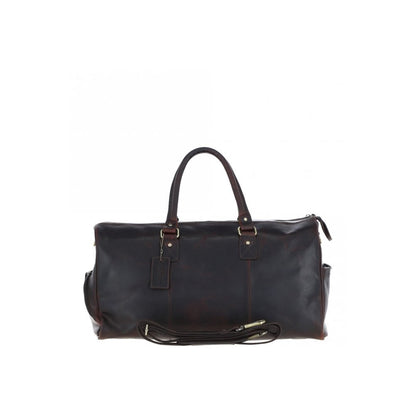 Large Leather Holdall Brown: K-48