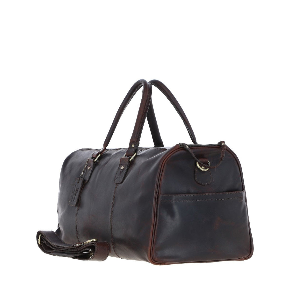 Large Leather Holdall Brown: K-48