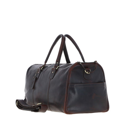 Large Leather Holdall Brown: K-48