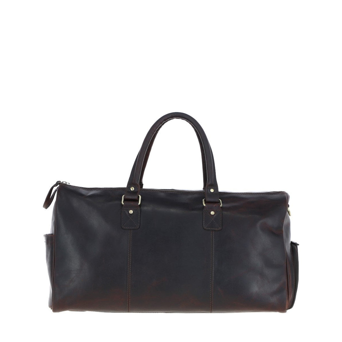 Large Leather Holdall Brown: K-48