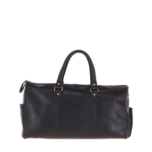 Large Leather Holdall Brown: K-48