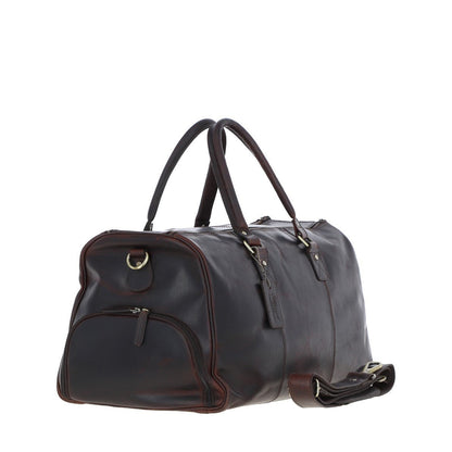 Large Leather Holdall Brown: K-48