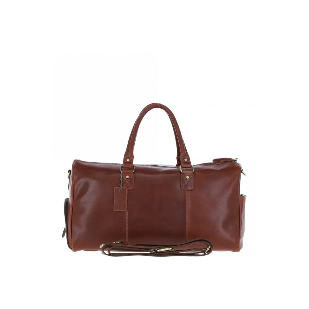 Large Leather Holdall Chestnut: K-48