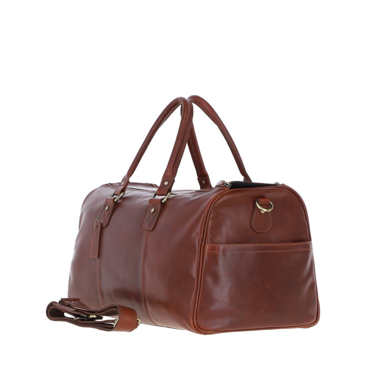 Large Leather Holdall Chestnut: K-48