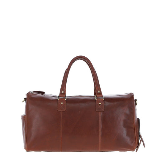 Large Leather Holdall Chestnut: K-48