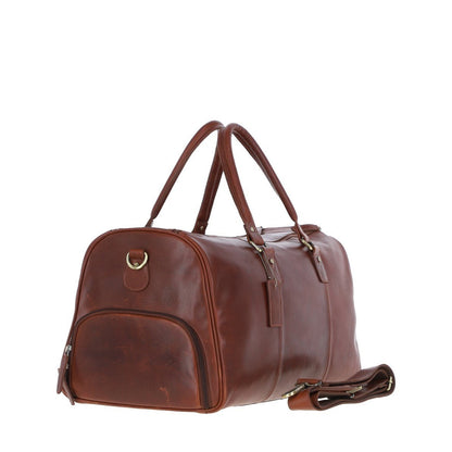Large Leather Holdall Chestnut: K-48
