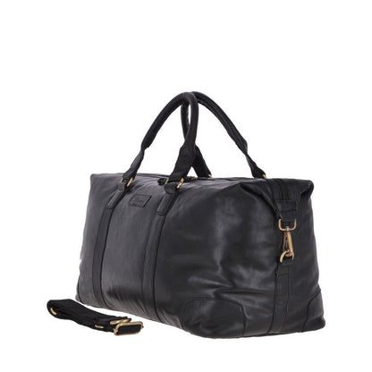 Large Leather Vintage Holdall Black: G-36