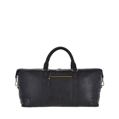 Large Leather Vintage Holdall Black: G-36