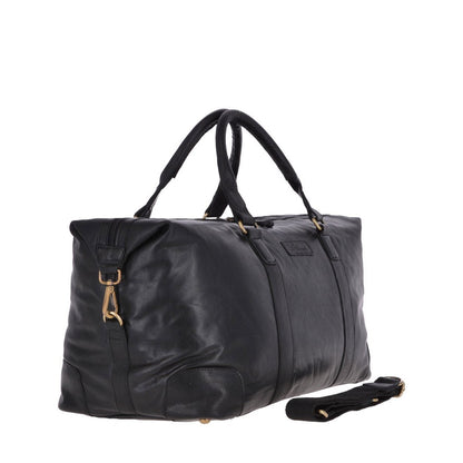 Large Leather Vintage Holdall Black: G-36