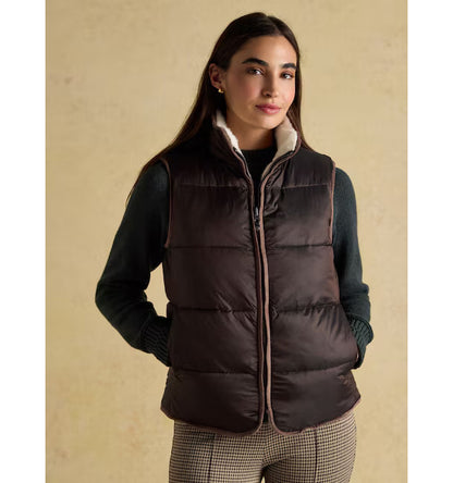 Reversible Faux Fur Brown/Cream Padded Gilet