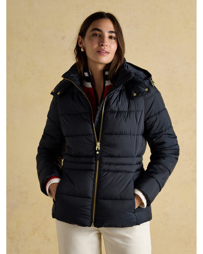 Hadlow Navy Showerproof Padded Coat with Hood