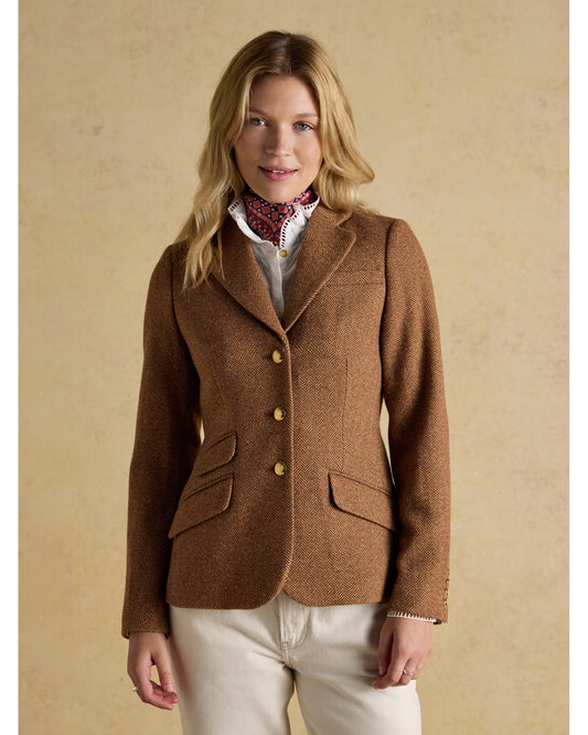 Canterly Brown Herringbone Tweed Hacking Jacket