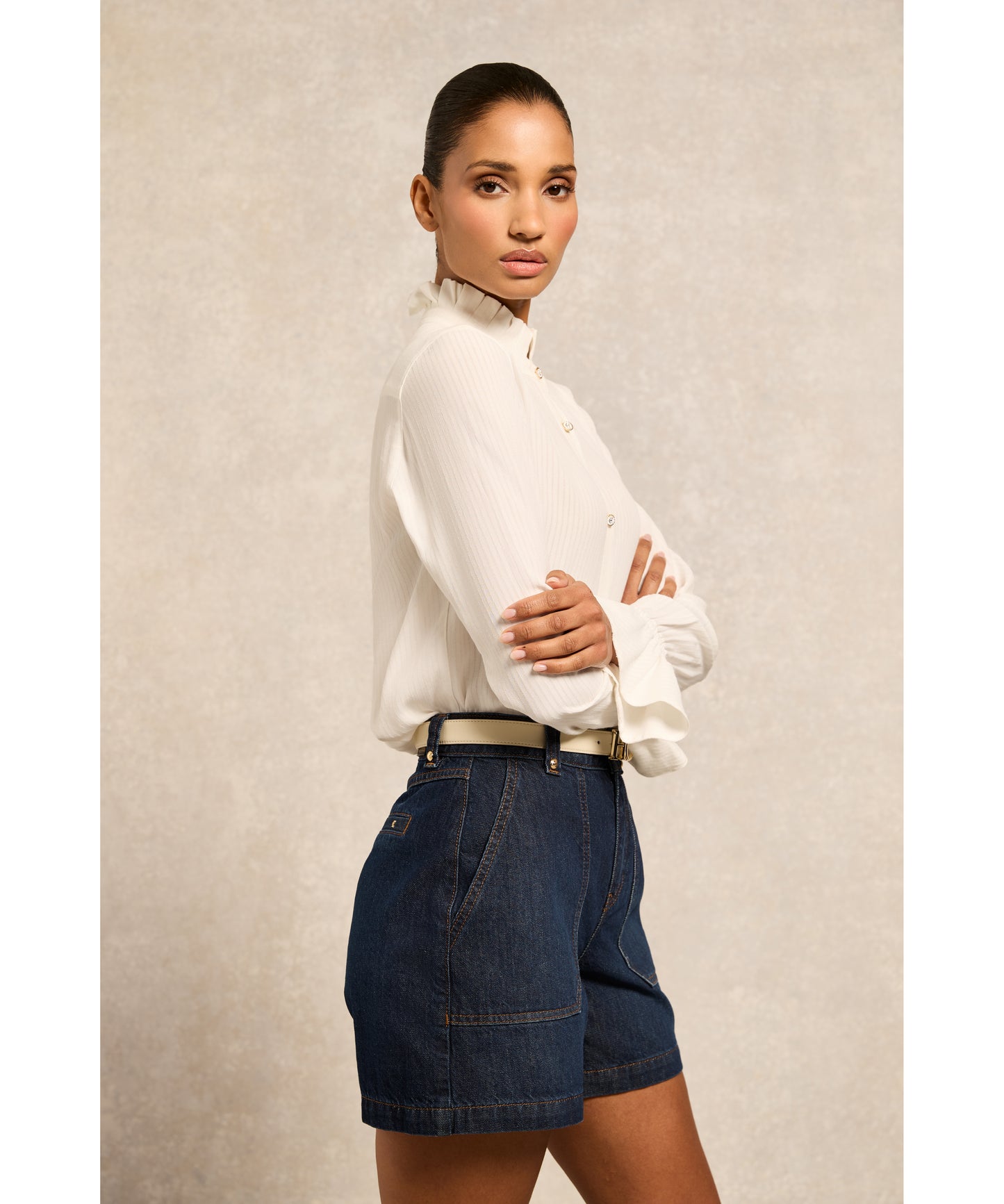 Utility Denim Shorts