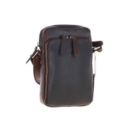 Leather Crossbody Smartphone Bag Brown: K-41