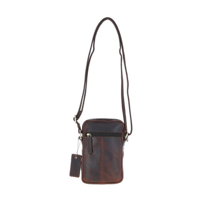 Leather Crossbody Smartphone Bag Brown: K-41