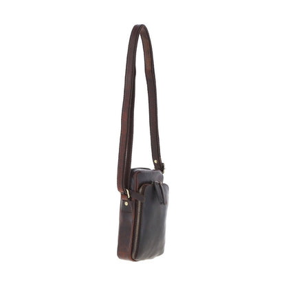 Leather Crossbody Smartphone Bag Brown: K-41