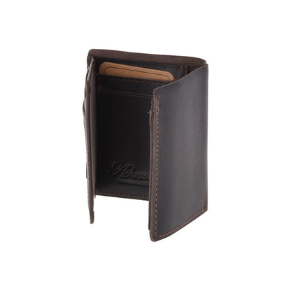 Leather Oily Hunter Bill Fold Card And Identification Wallet Brown : 1885