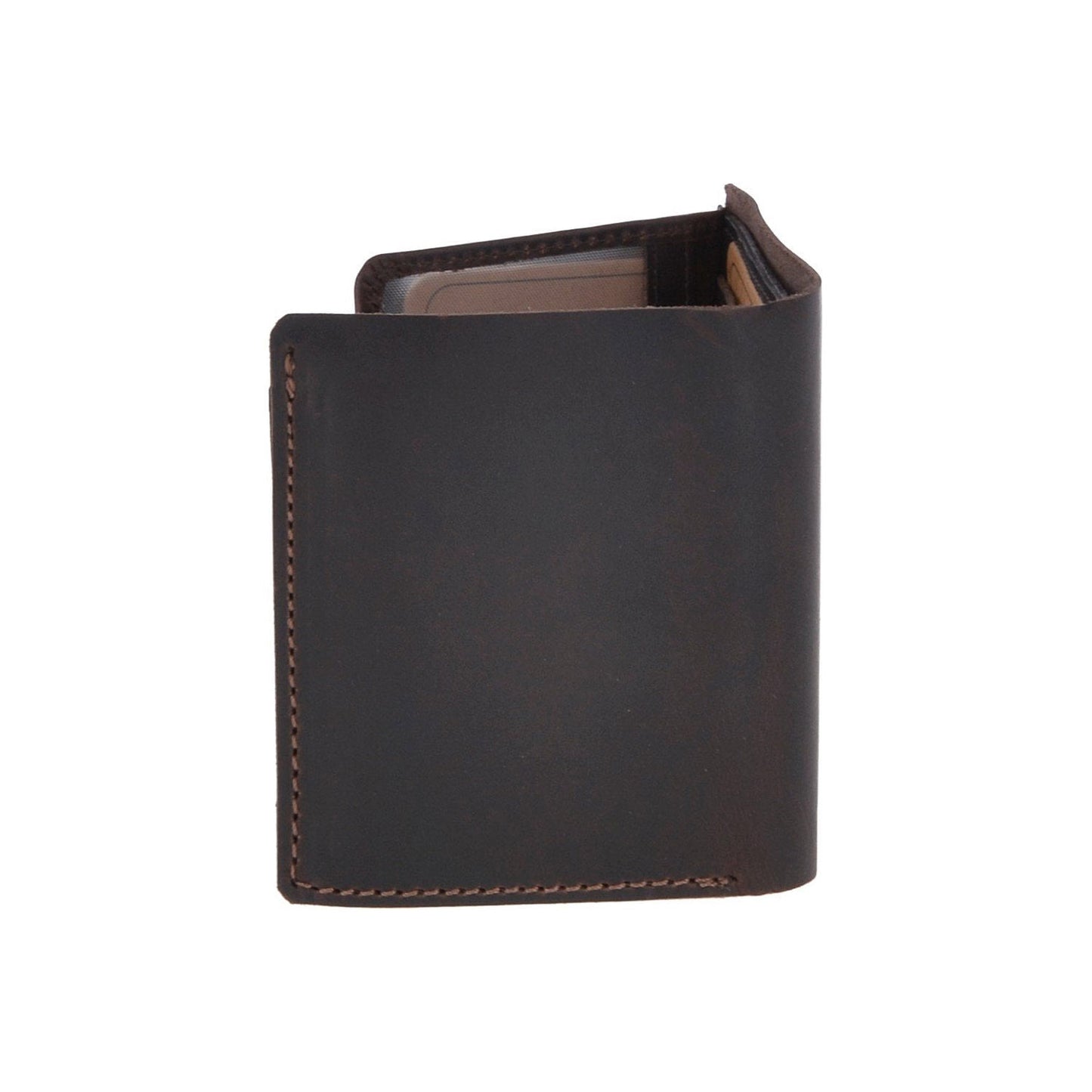 Leather Oily Hunter Bill Fold Card And Identification Wallet Brown : 1885