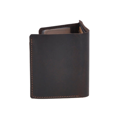 Leather Oily Hunter Bill Fold Card And Identification Wallet Brown : 1885