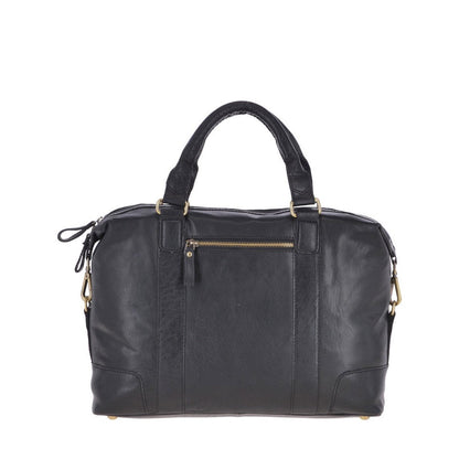 Leather Vintage Laptop Work Bag Black : G-34