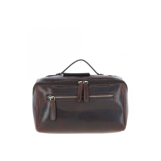Leather Washbag Brown: K-49