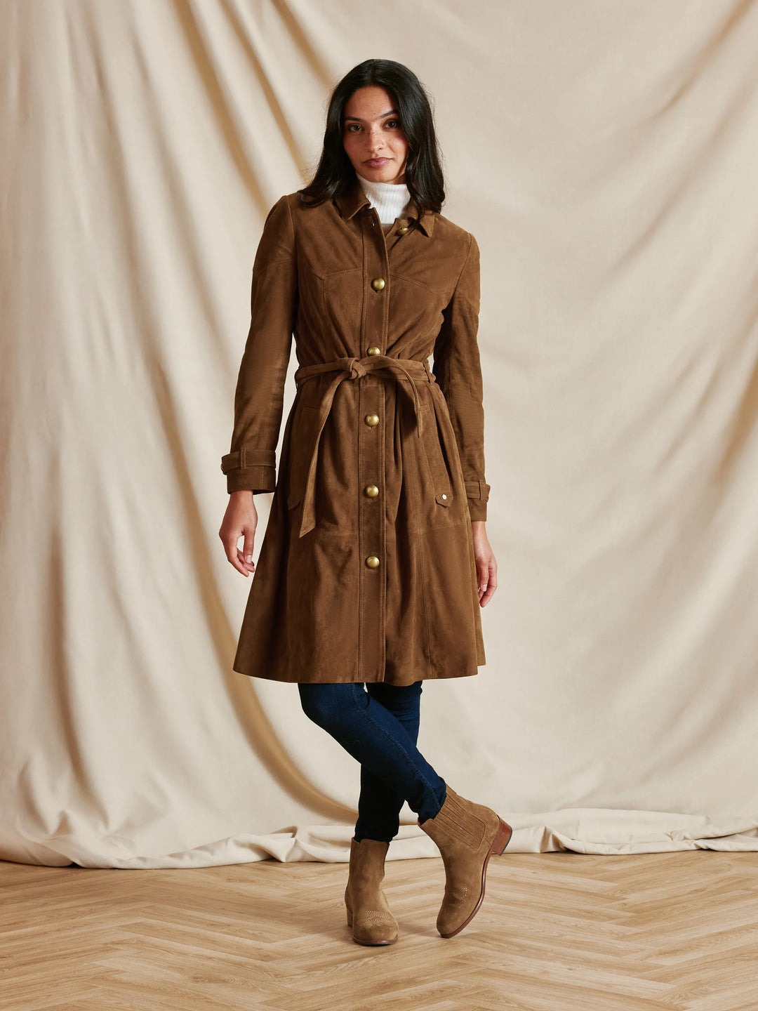 The Lylla Coat Dress Suede