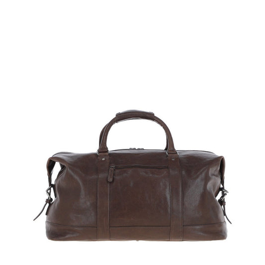 Men's Luxury Leather Weekend Holdall Brown: Austin