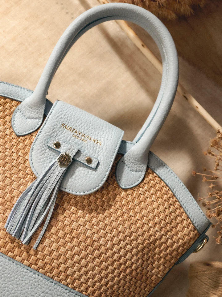 Mini Windsor Basket Bag Leather - Sky Blue
