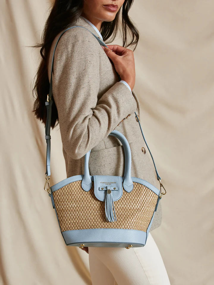 Mini Windsor Basket Bag Leather - Sky Blue